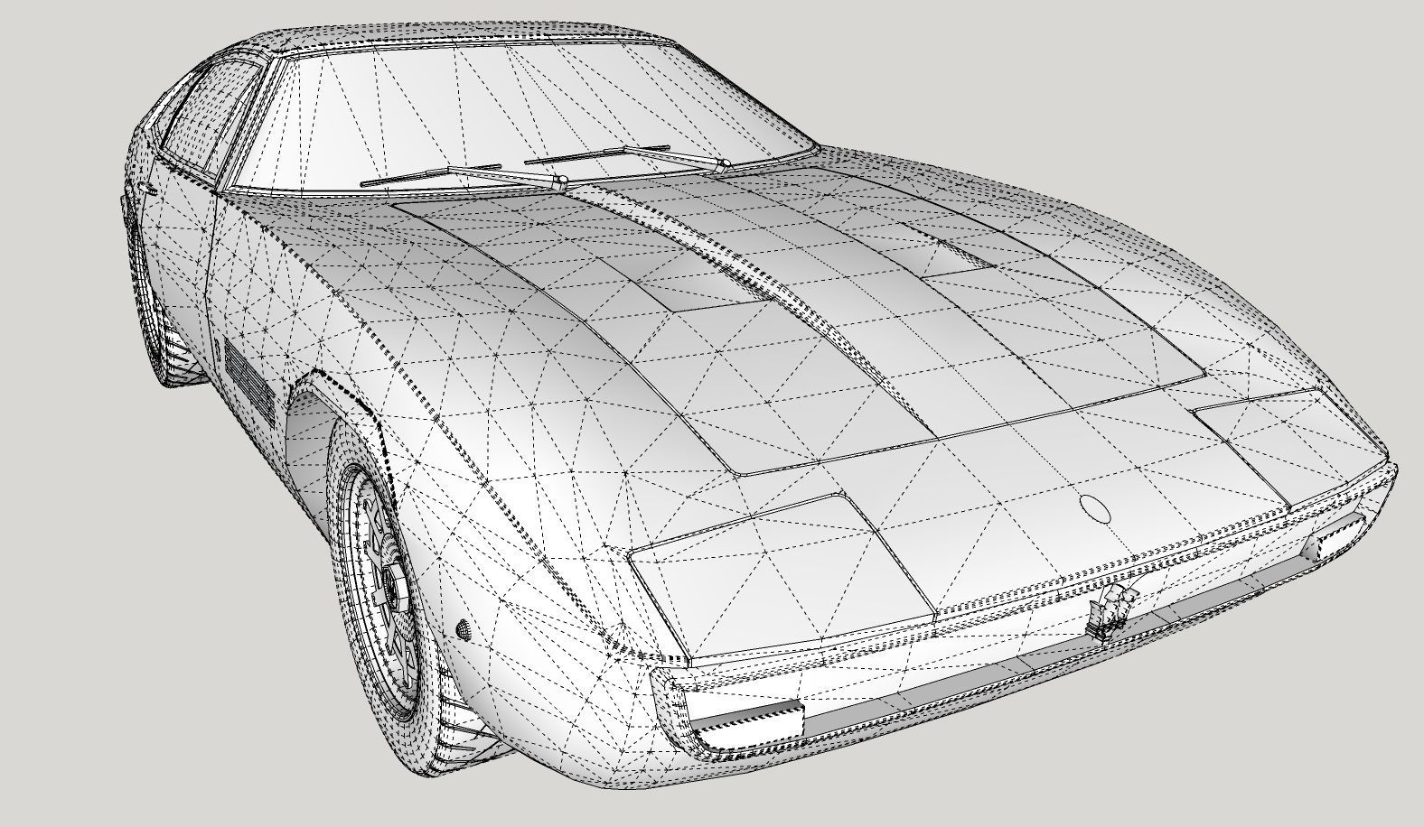 Maserati Ghibli Coupe 1972 Low Poly 3D model_15