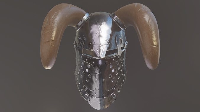 Tophelm horned helmet Low-poly 3D model