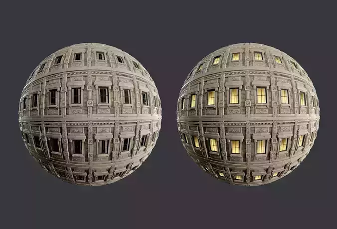 Building Facade Seamless PBR Texture 06