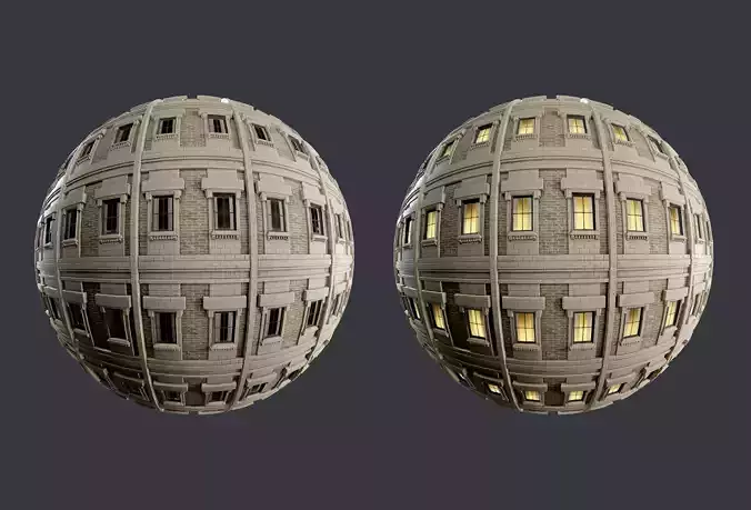 Building Facade Seamless PBR Texture 07