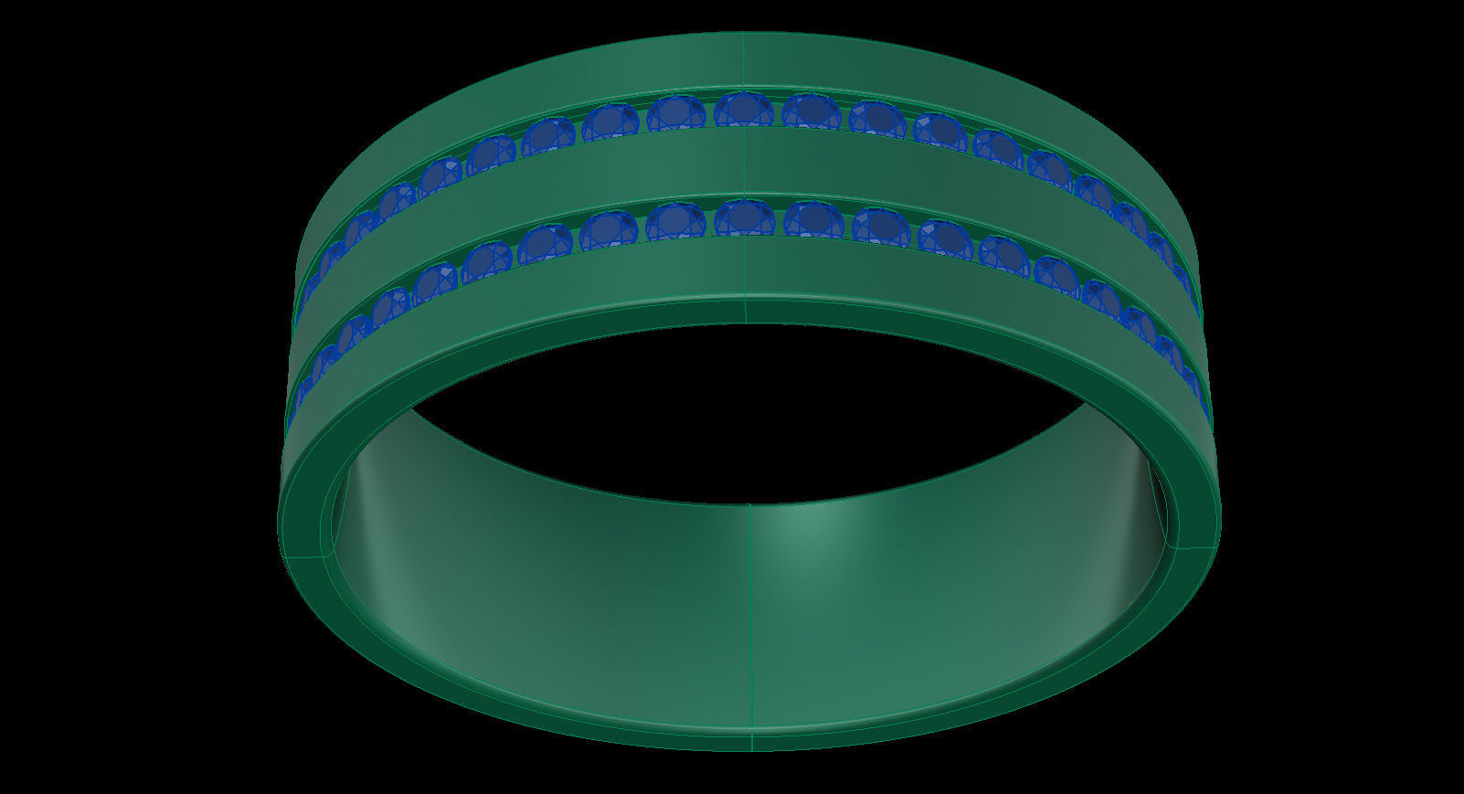 Two-Row Diamonds Wedding Band size 18 mm 3D print model_10