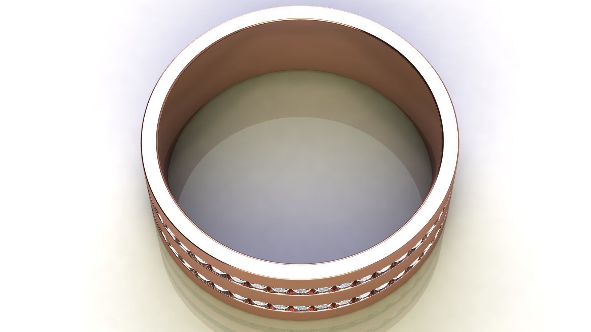 Two-Row Diamonds Wedding Band size 18 mm 3D print model_6