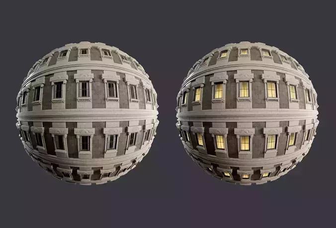 Building Facade Seamless PBR Texture 08