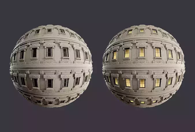 Building Facade Seamless PBR Texture 09