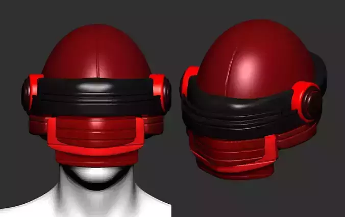 helmet high poly sculpt 3d printable ver 7 3D model