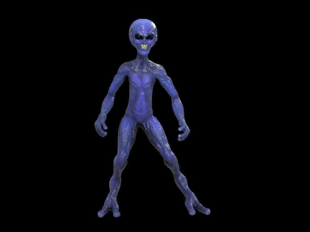 Alien Low-Poly 3D model animated Blender Low-poly 3D model_4