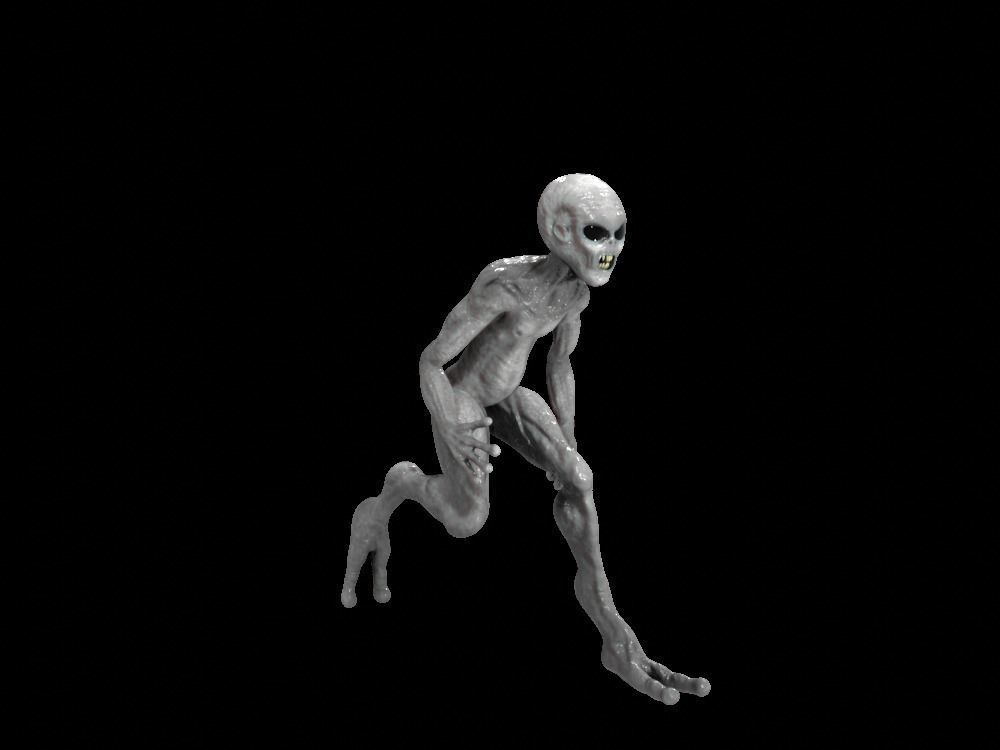 Alien Low-Poly 3D model animated Blender Low-poly 3D model_34