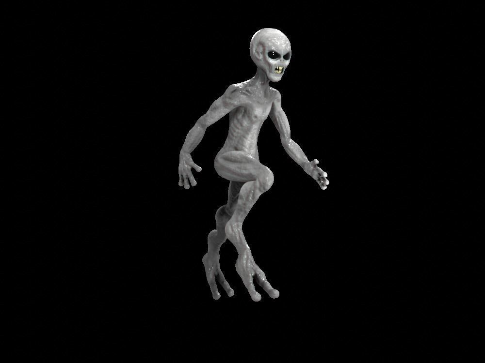 Alien Low-Poly 3D model animated Blender Low-poly 3D model_9
