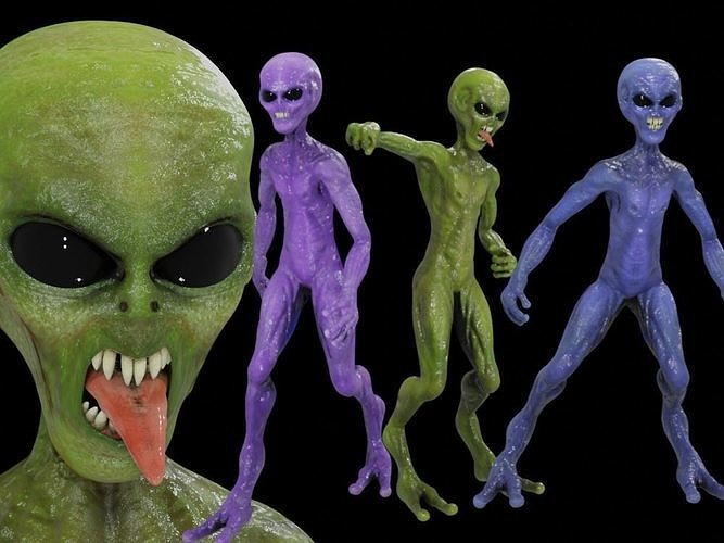 Alien Low-Poly 3D model animated Blender Low-poly 3D model