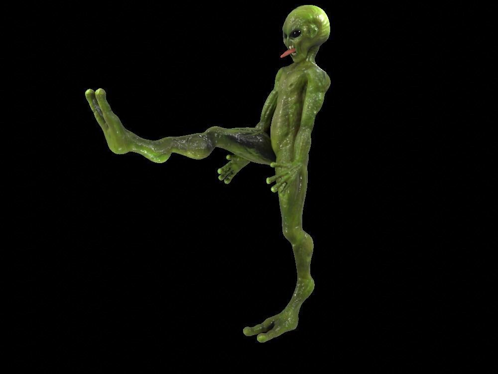 Alien Low-Poly 3D model animated Blender Low-poly 3D model_40