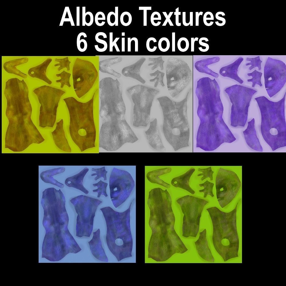 Alien Low-Poly 3D model animated Blender Low-poly 3D model_5