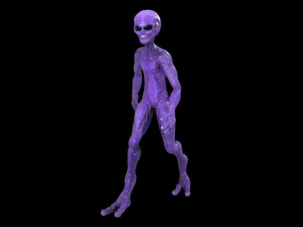 Alien Low-Poly 3D model animated Blender Low-poly 3D model_7