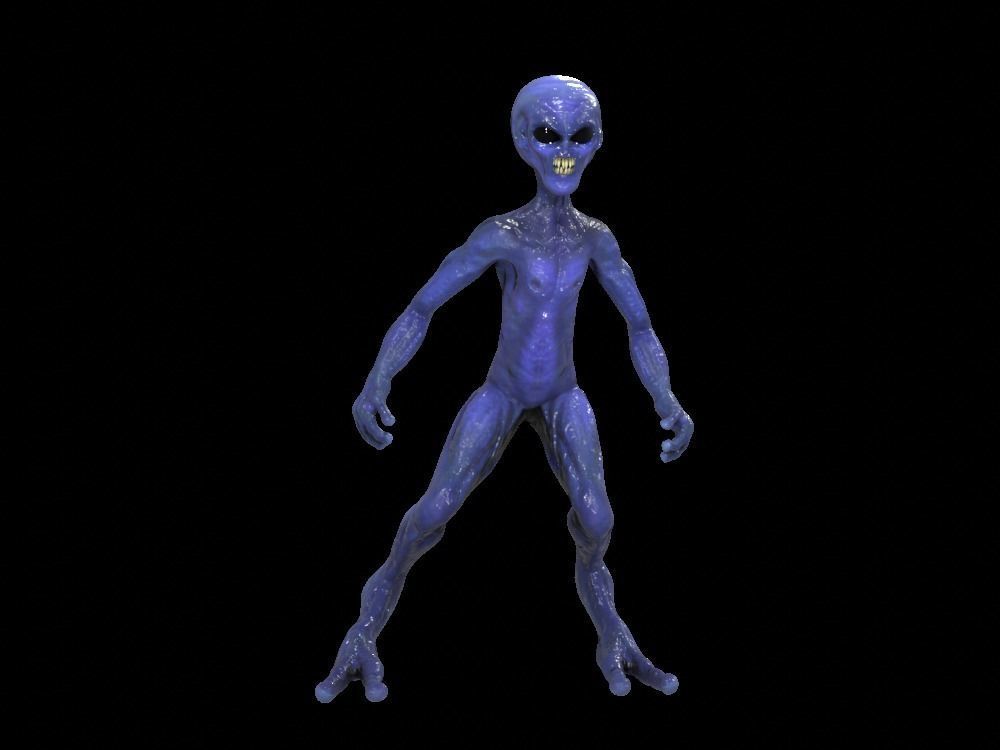 Alien Low-Poly 3D model animated Blender Low-poly 3D model_30