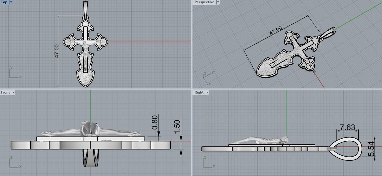 Cross ornament 3D print model_12