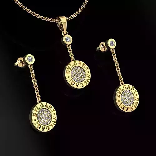 Pendant and Earrings 
