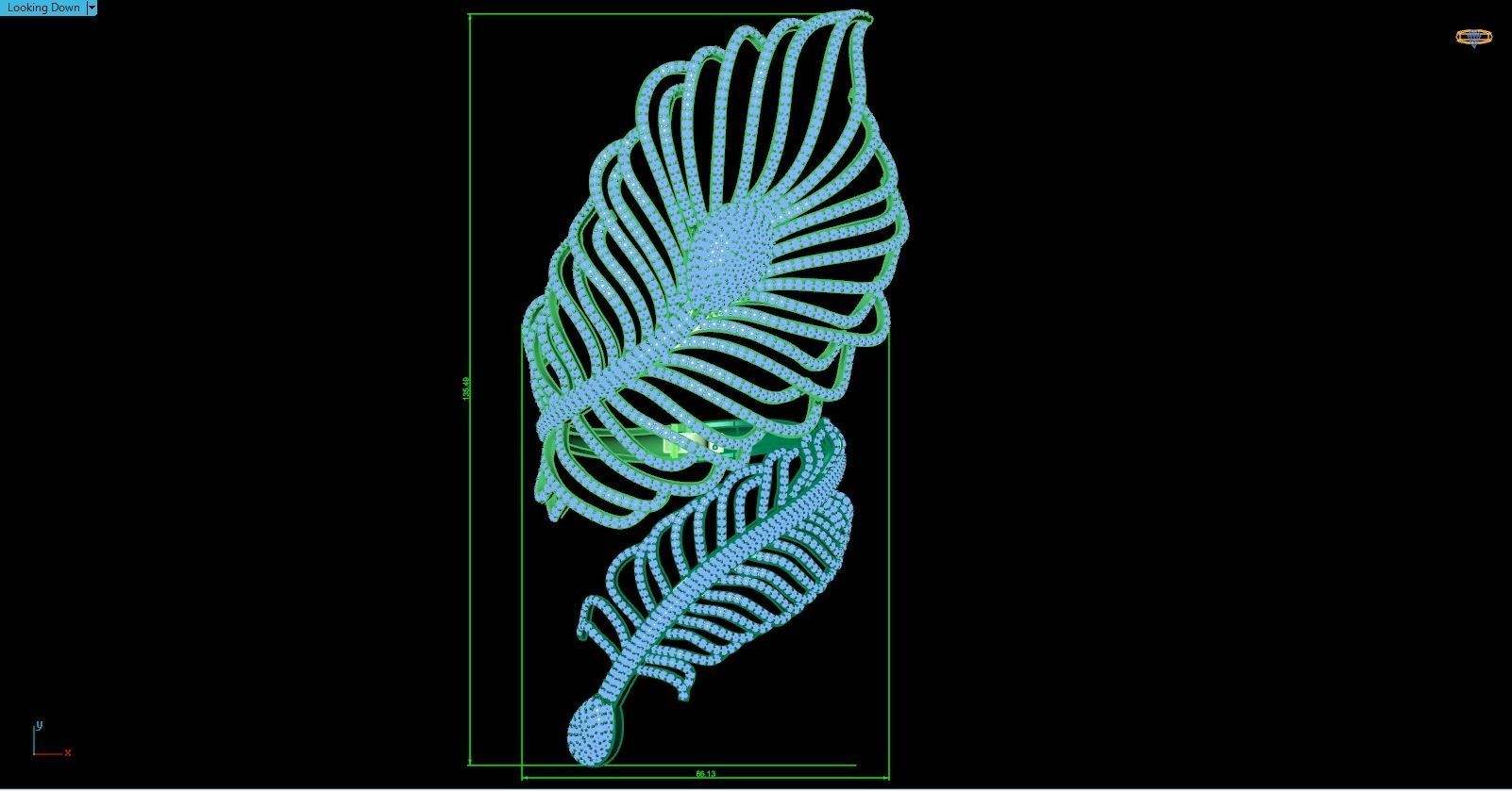 bracelet palm tree in shape of ring 3D print model_3