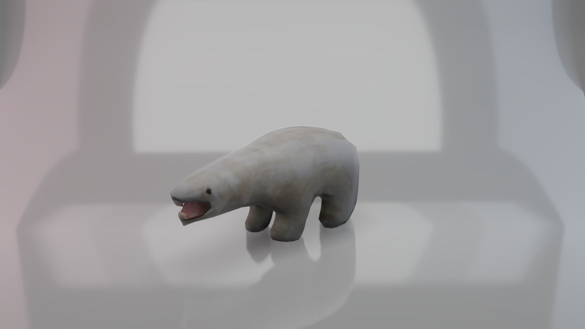 Antique Polar Bear Statue  Low-poly 3D model_2