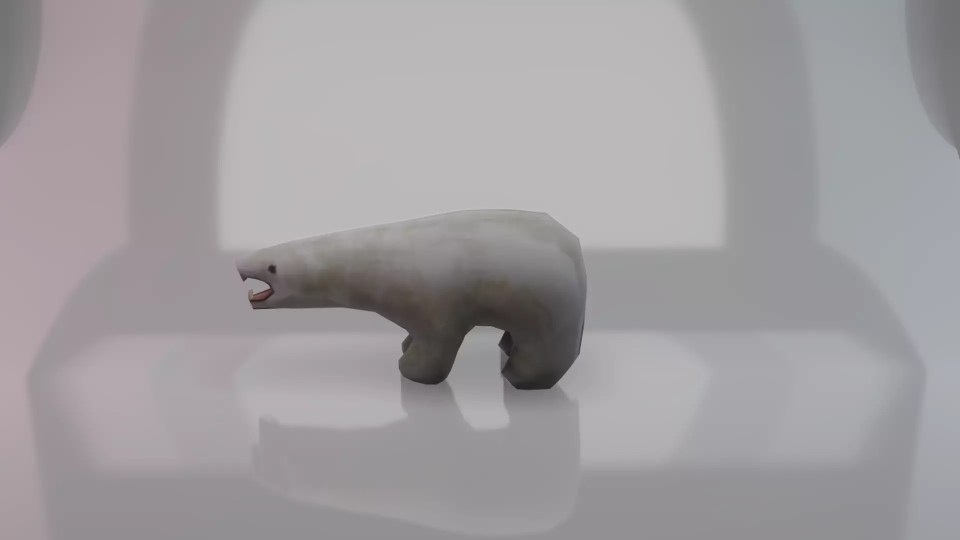 Antique Polar Bear Statue  Low-poly 3D model_0