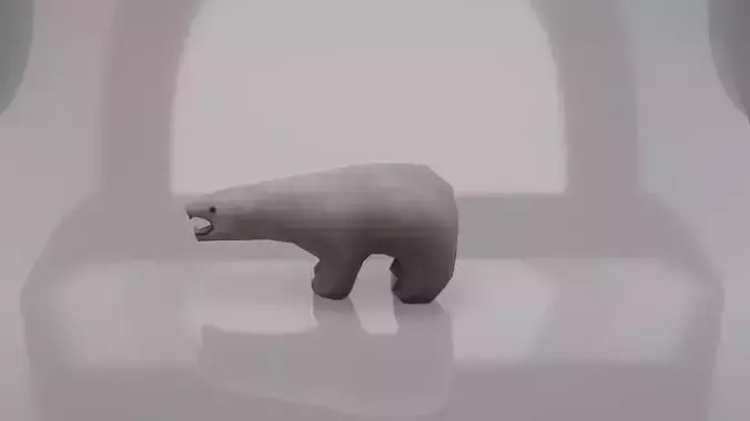 Antique Polar Bear Statue 