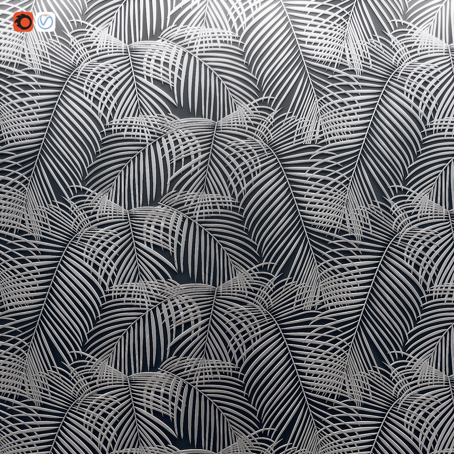 Palm Panel  Decor  3D model_1