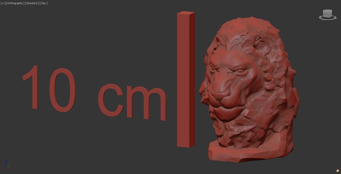 Lion bust 3D print model_12