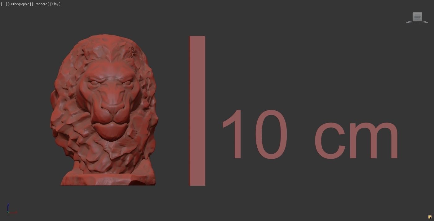 Lion bust 3D print model_11