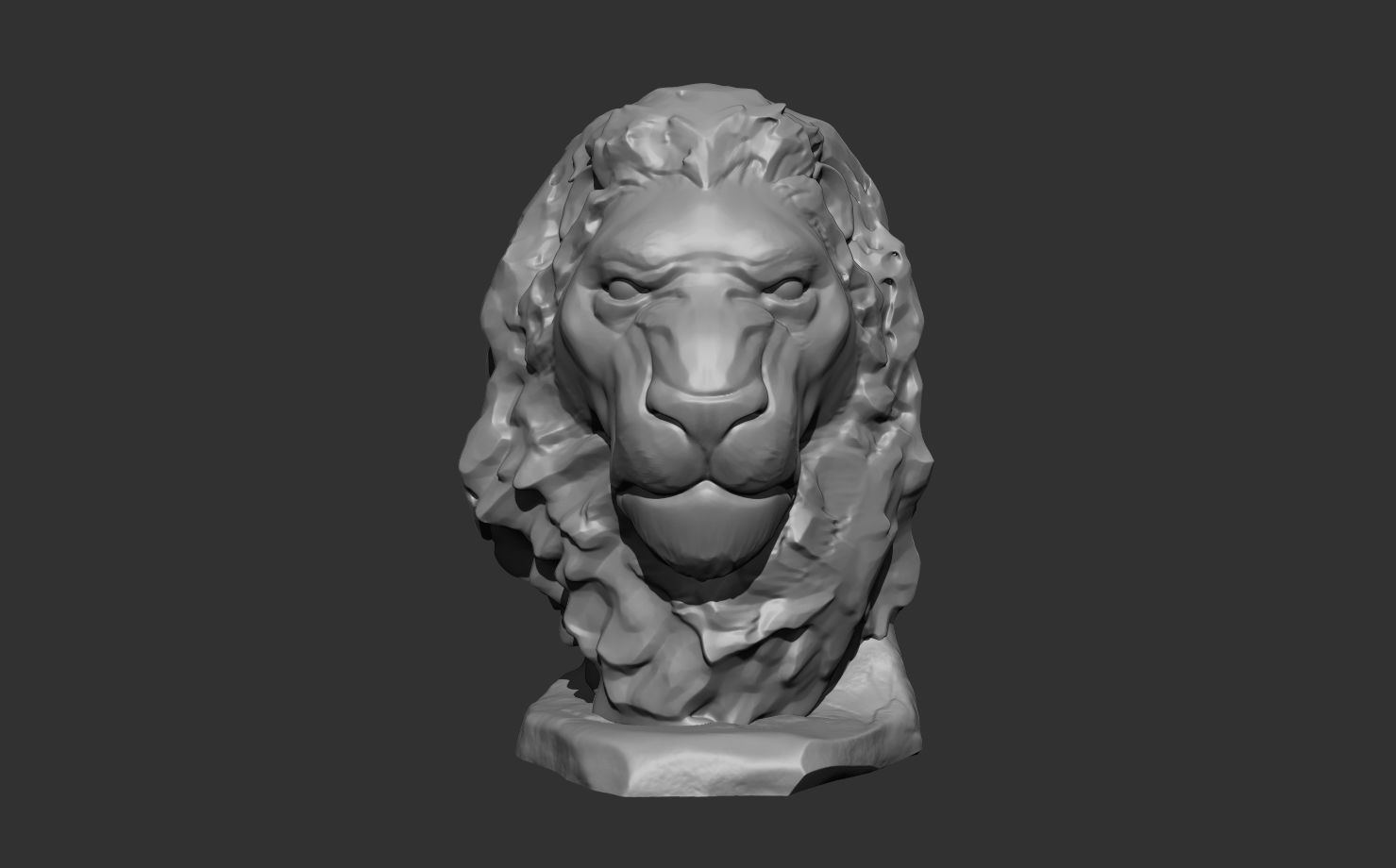 Lion bust 3D print model_10