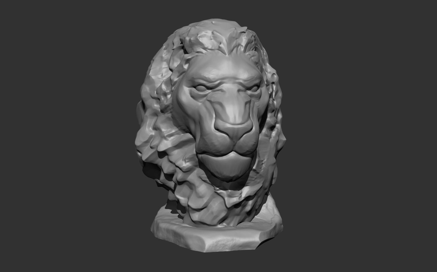 Lion bust 3D print model_6