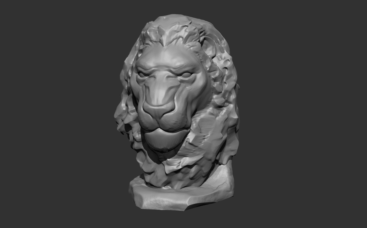 Lion bust 3D print model_5