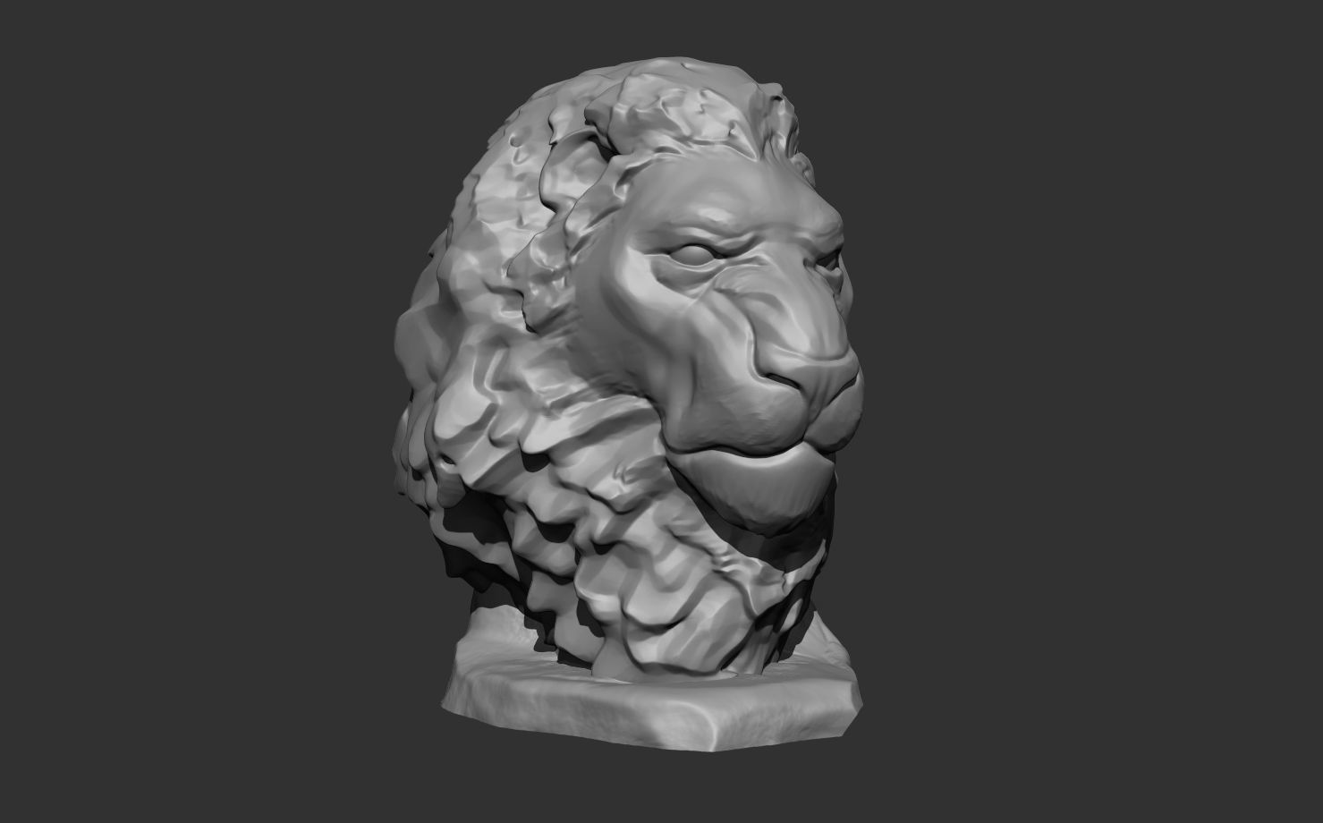 Lion bust 3D print model_7