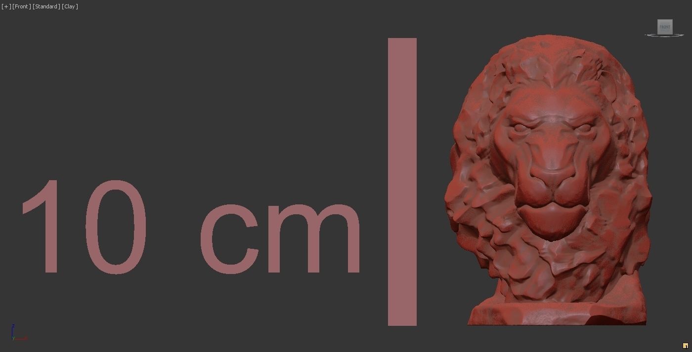Lion bust 3D print model_13