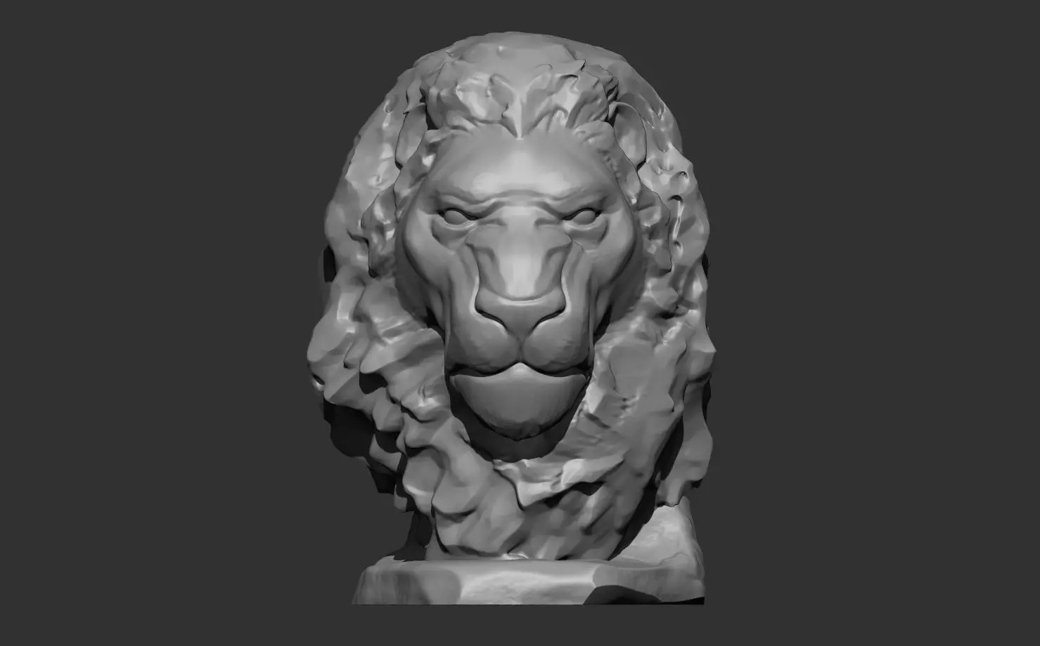 Lion bust 3D print model_0