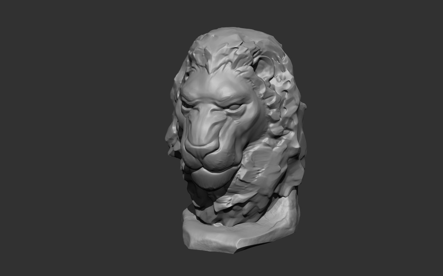 Lion bust 3D print model_2