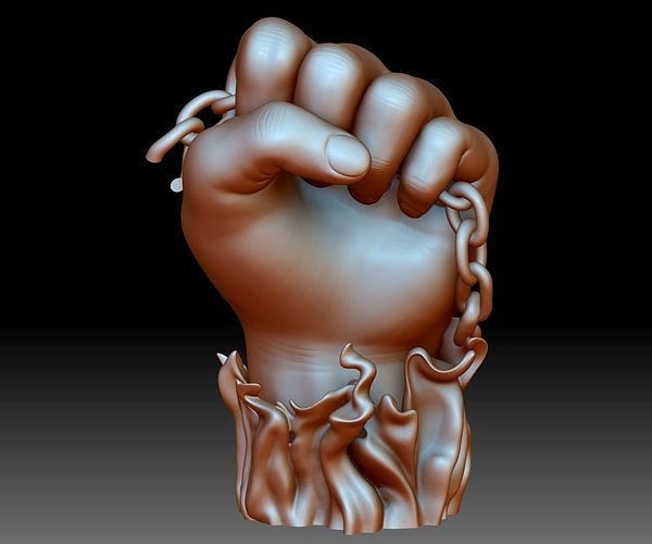 BLM sign hand logo fist STL file 3D printable model Black Lives 3D print model