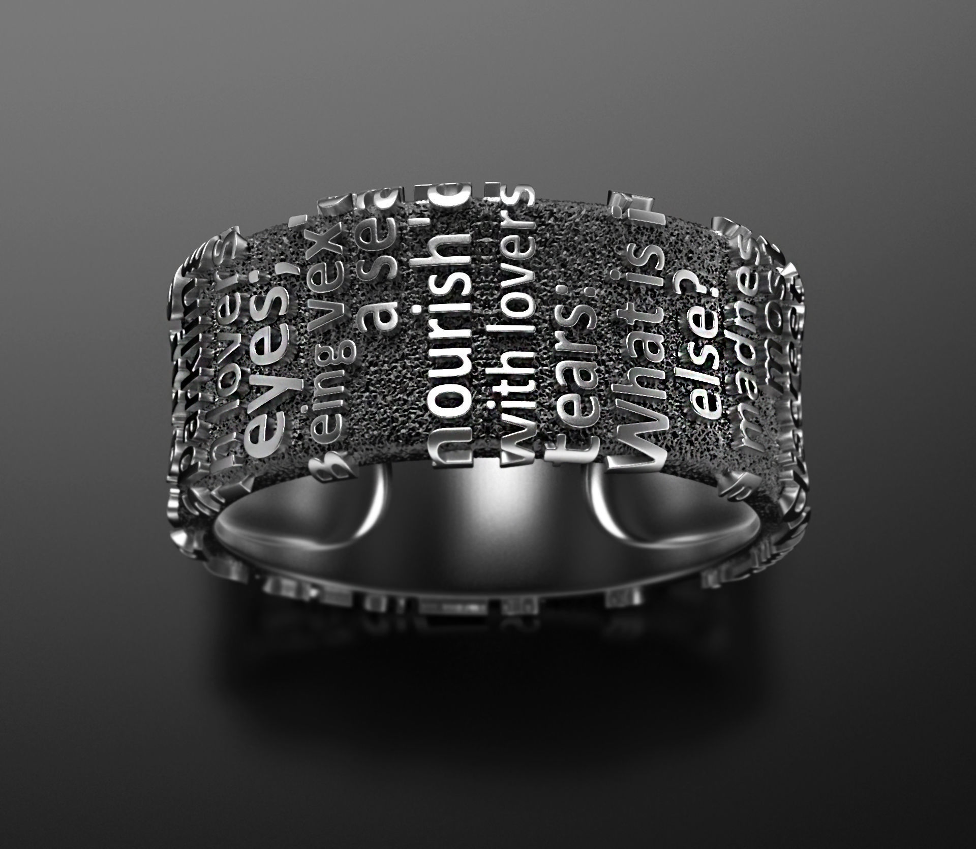 Romeo and Juliet ring 3D print model_4