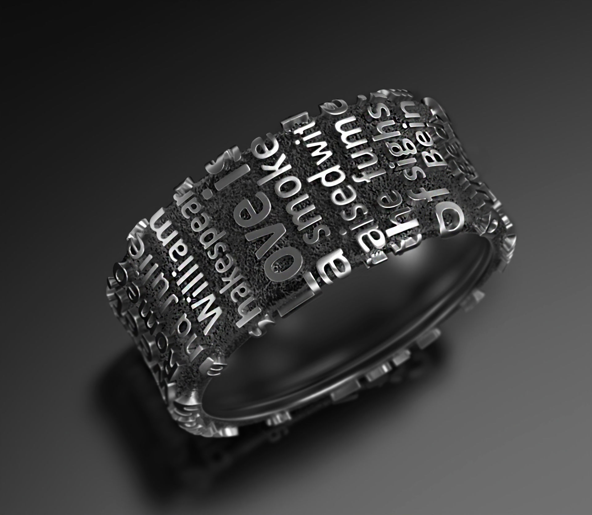 Romeo and Juliet ring 3D print model_5