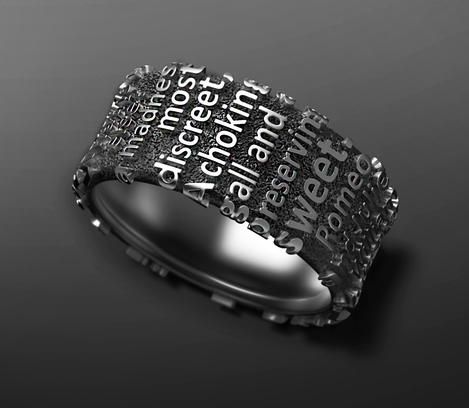 Romeo and Juliet ring 3D print model_2