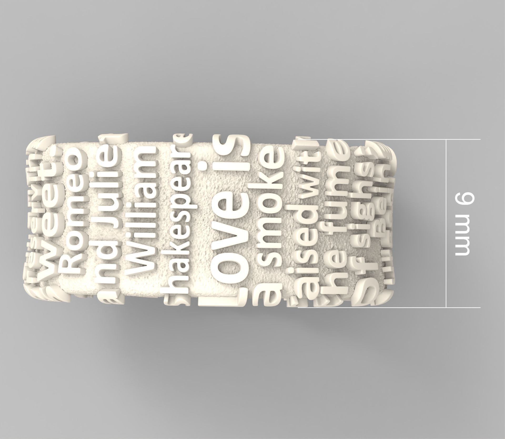 Romeo and Juliet ring 3D print model_9