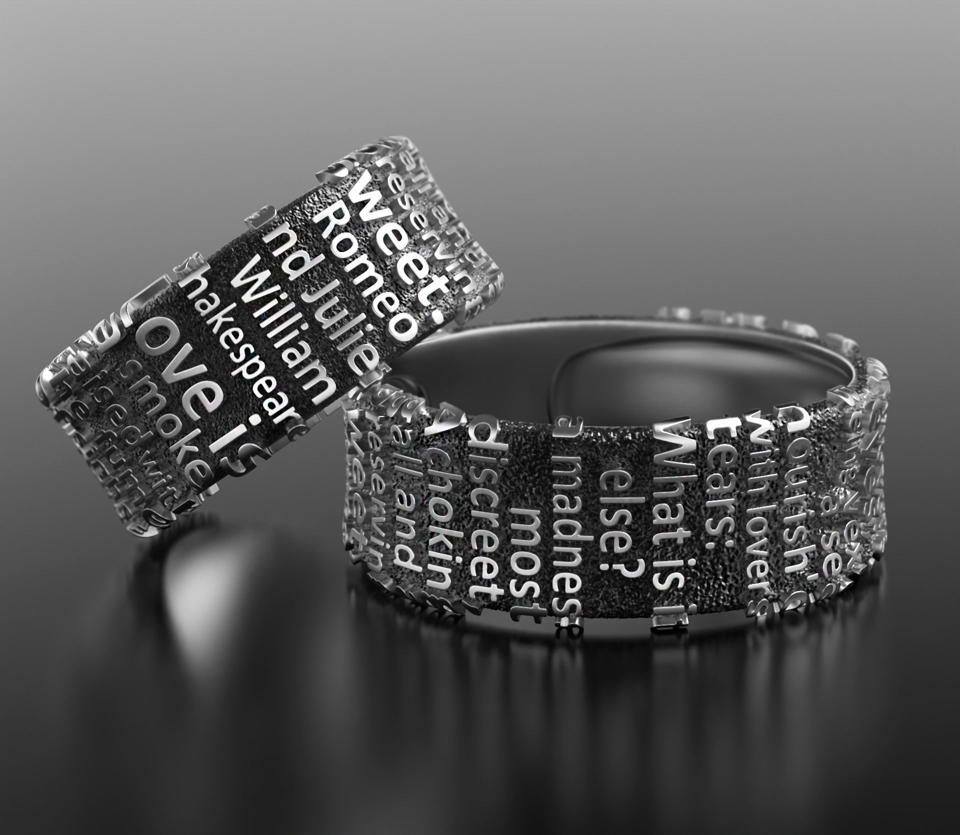 Romeo and Juliet ring 3D print model_7