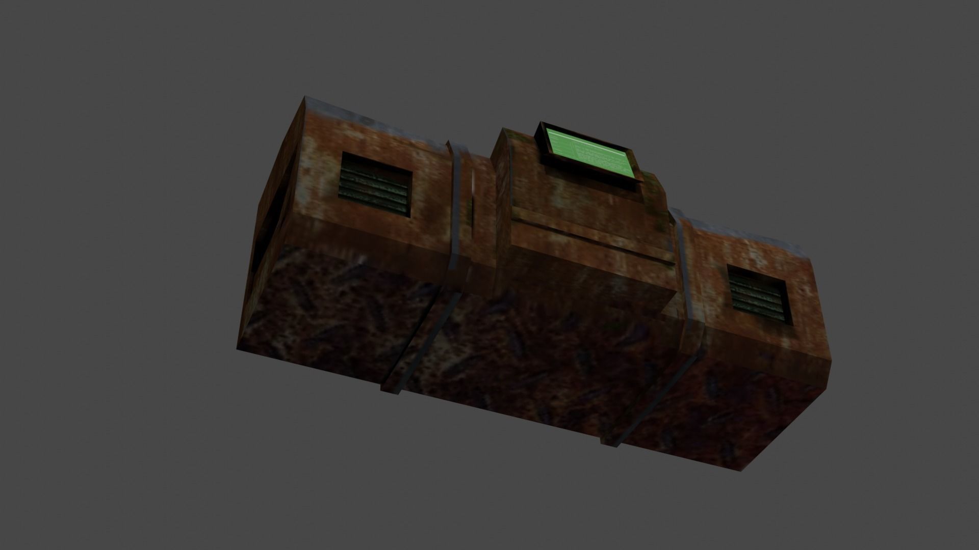 Rusty Computer Crate Low-poly 3D model_2