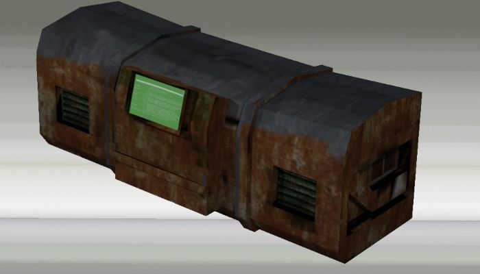 Rusty Computer Crate Low-poly 3D model_3
