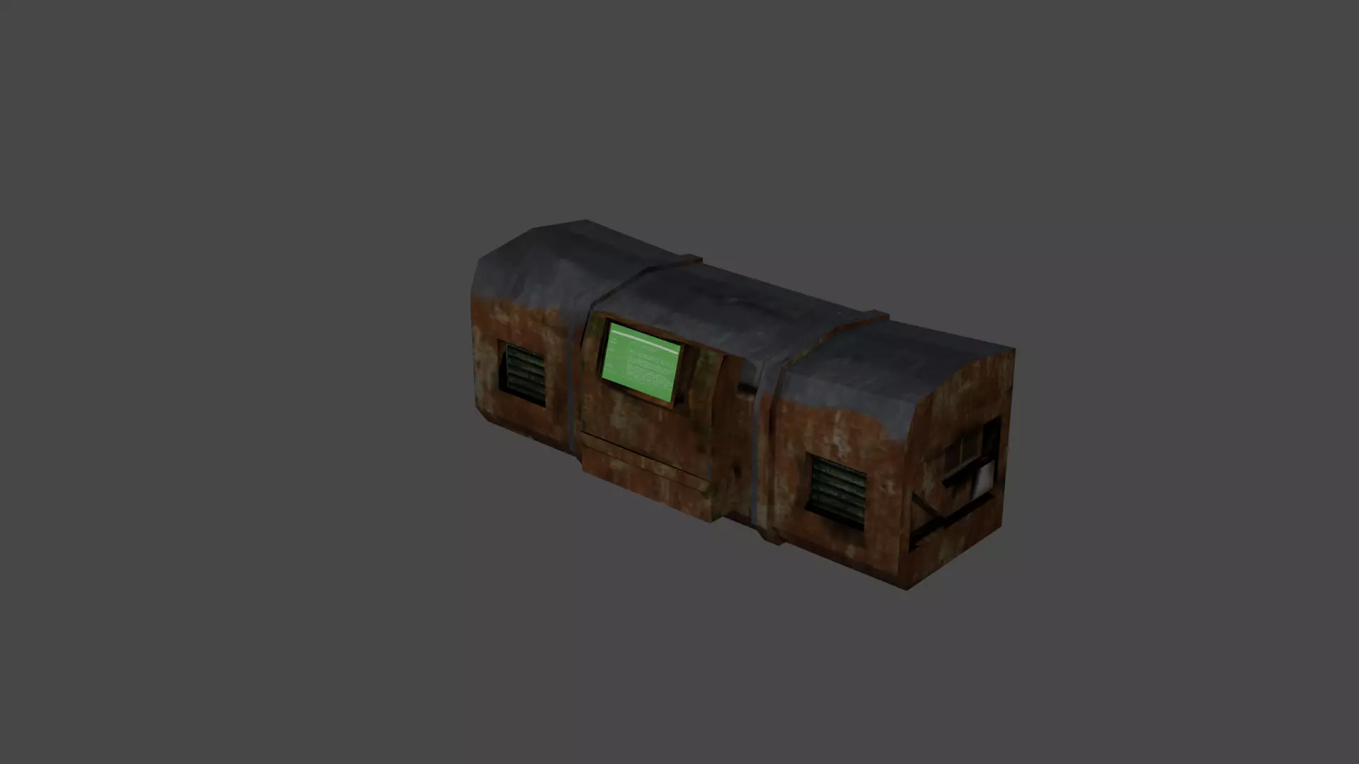Rusty Computer Crate Low-poly 3D model_0