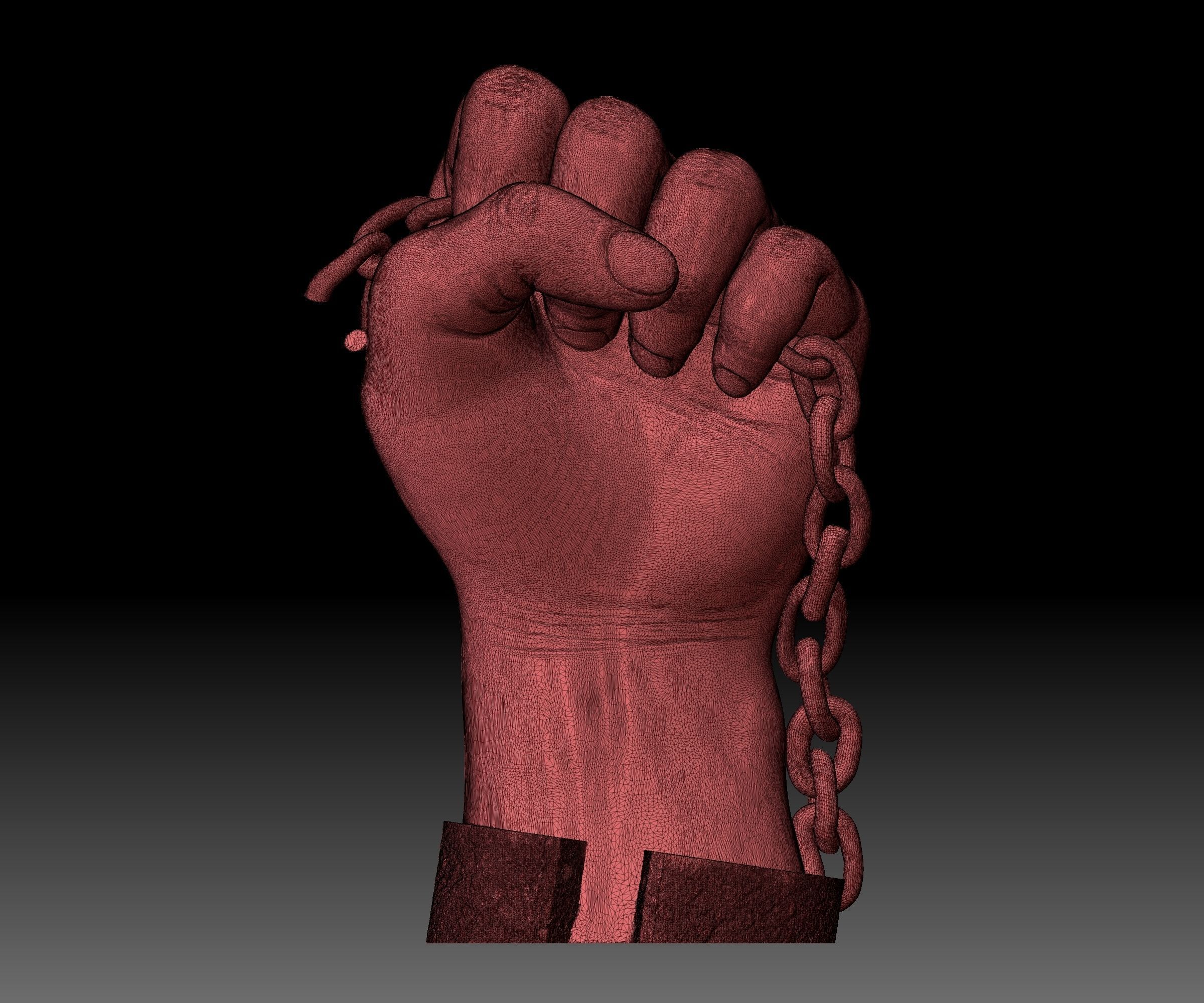 Black lives matter fist sign hand sign logo emblem 3D printable 3D print model_8