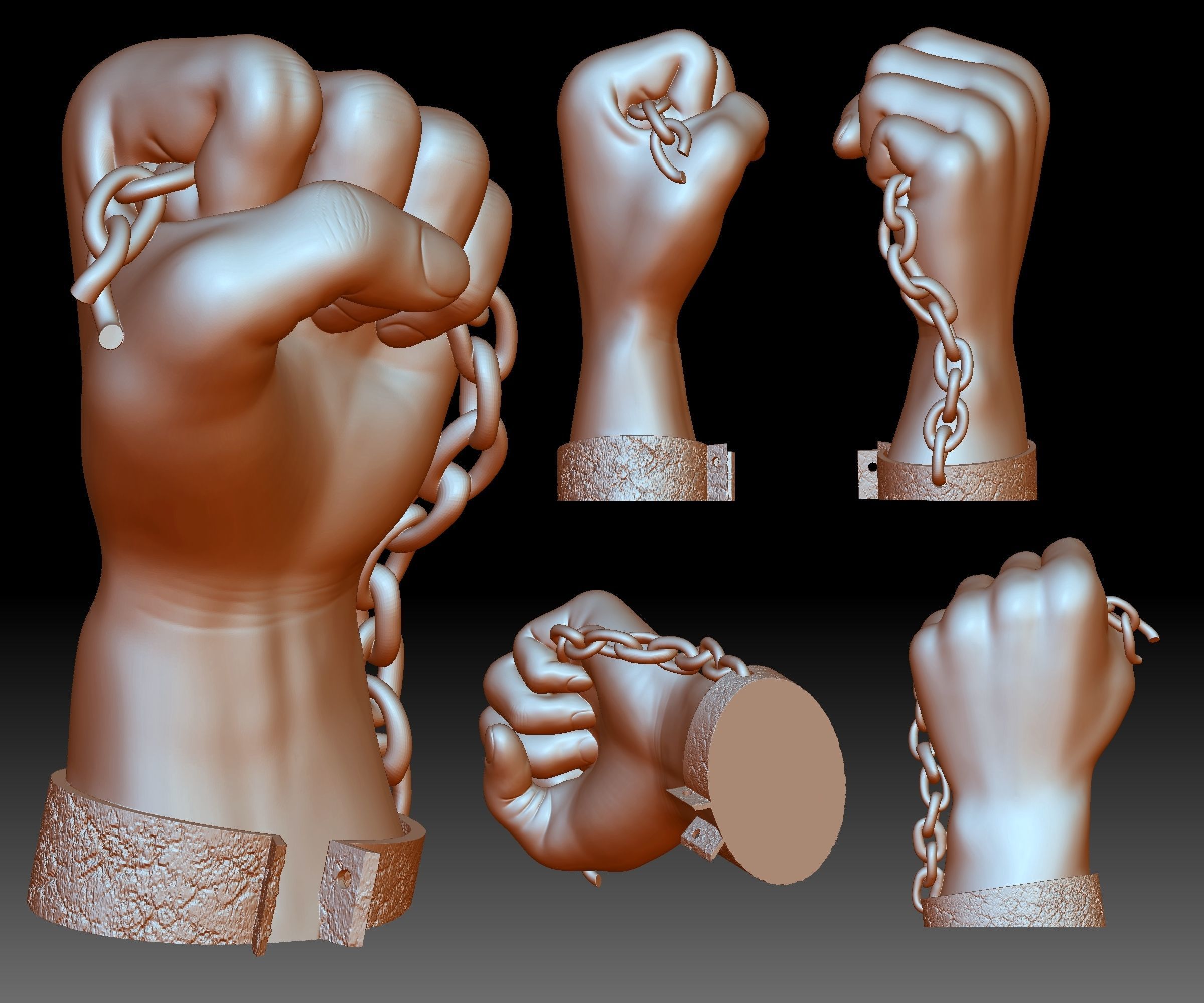 Black lives matter fist sign hand sign logo emblem 3D printable 3D print model_1