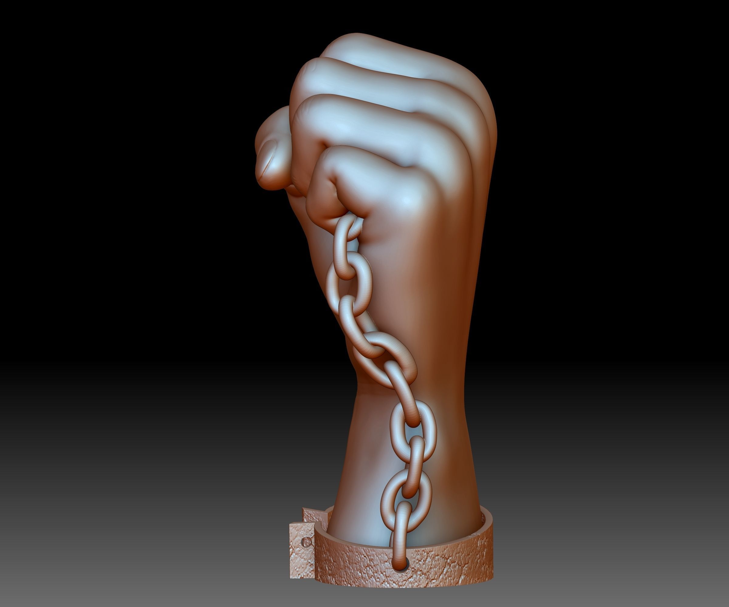 Black lives matter fist sign hand sign logo emblem 3D printable 3D print model_5