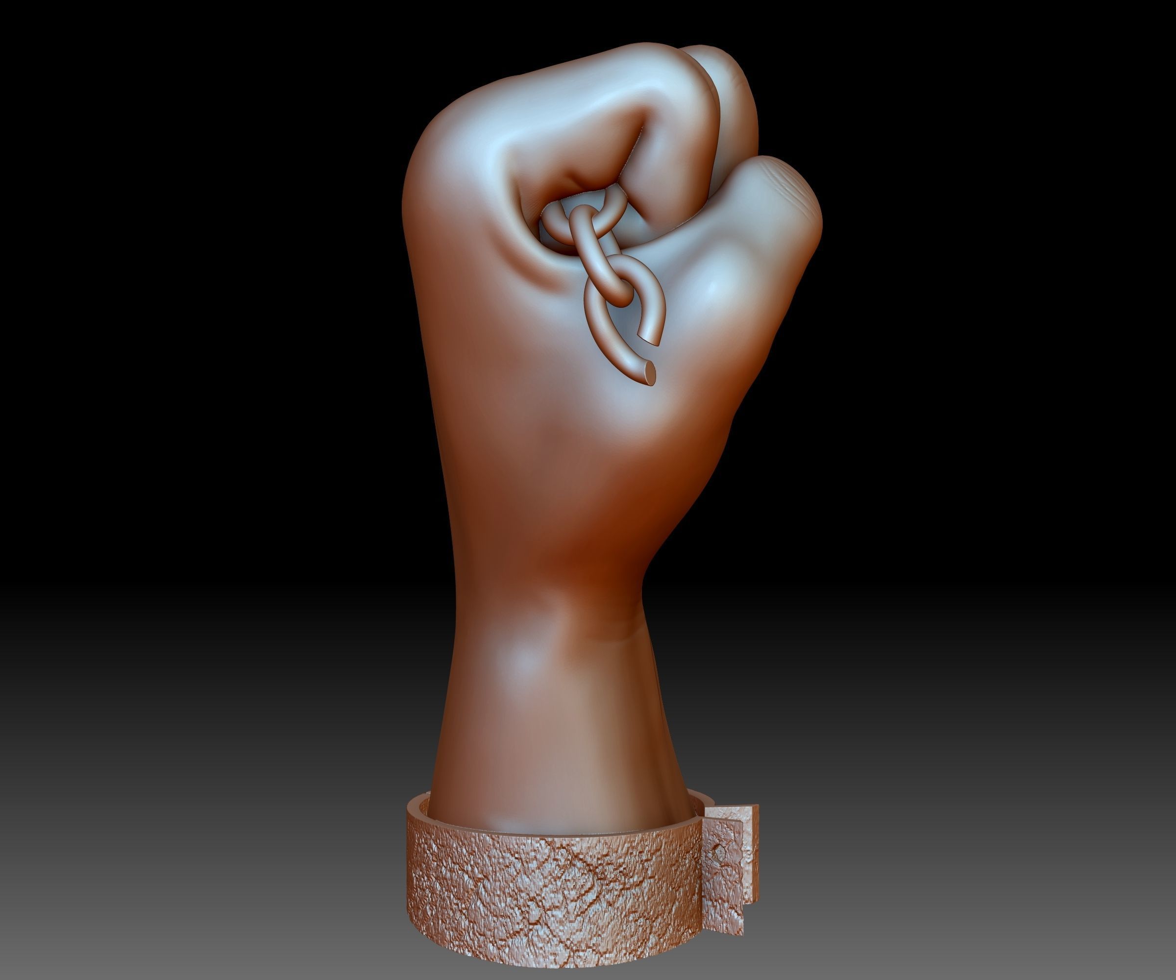 Black lives matter fist sign hand sign logo emblem 3D printable 3D print model_3