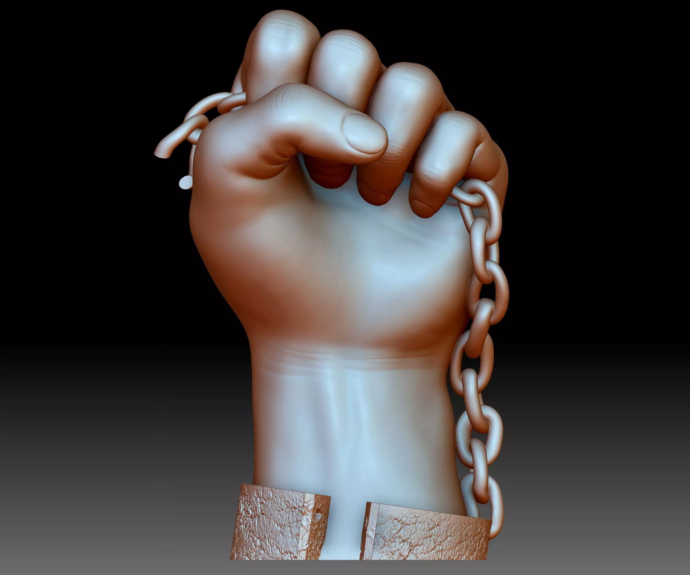 Black lives matter fist sign hand sign logo emblem 3D printable 3D print model_0