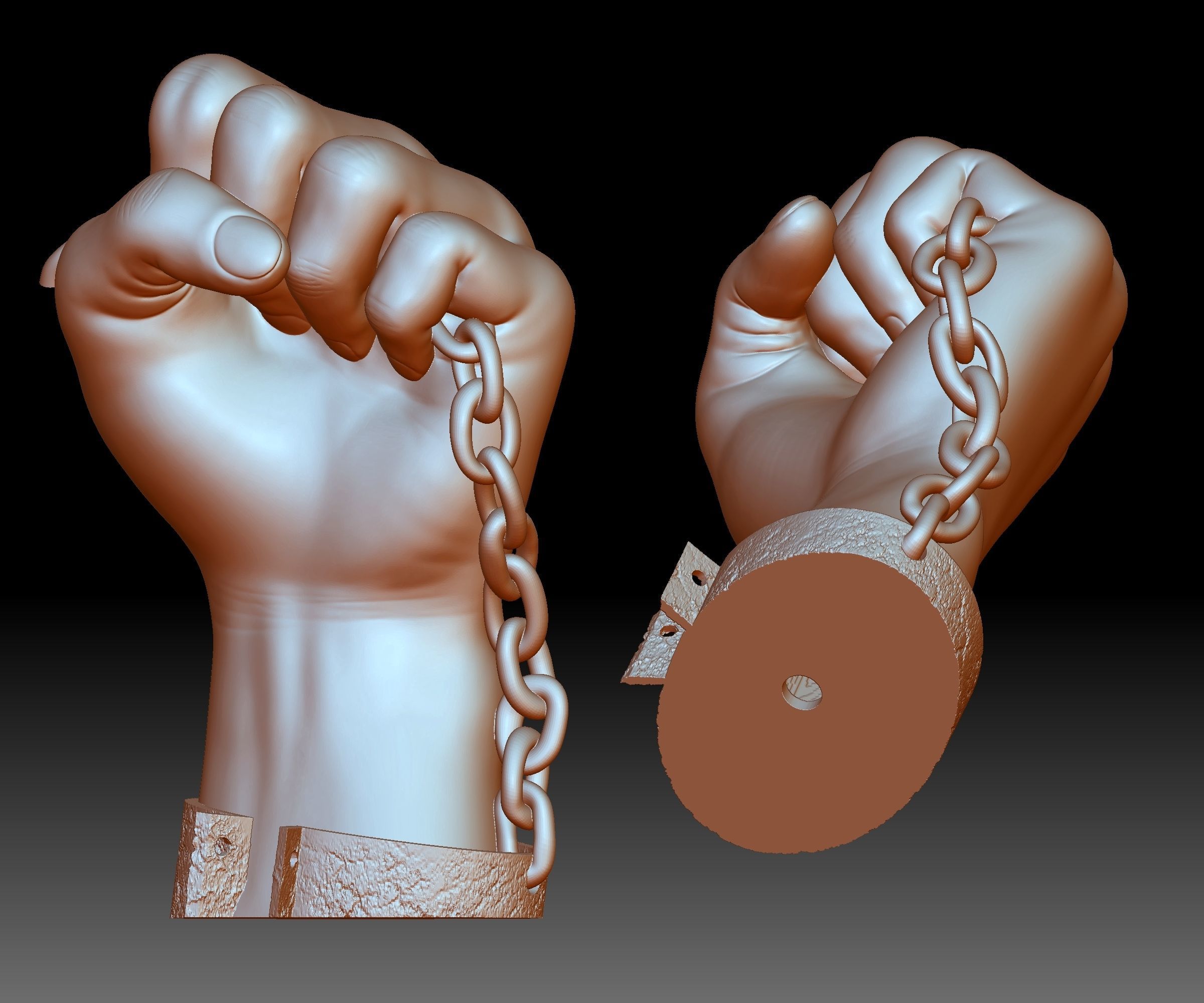 Black lives matter fist sign hand sign logo emblem 3D printable 3D print model_6