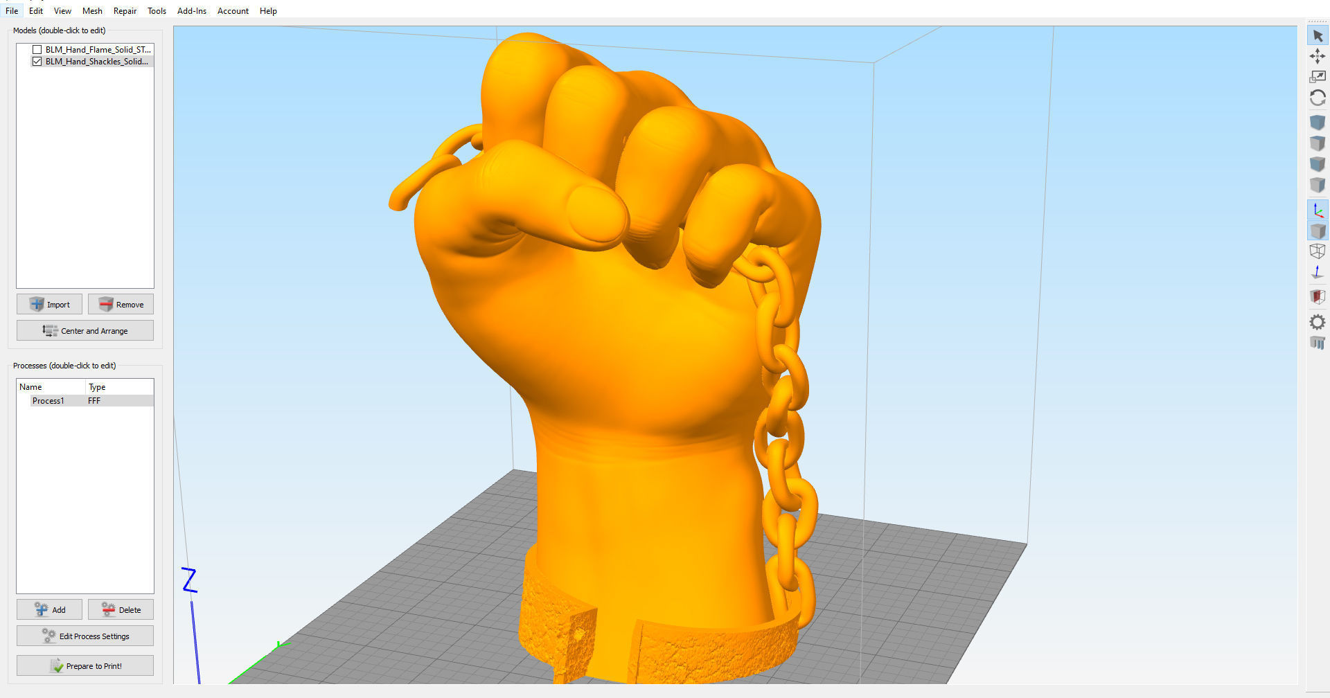 Black lives matter fist sign hand sign logo emblem 3D printable 3D print model_2