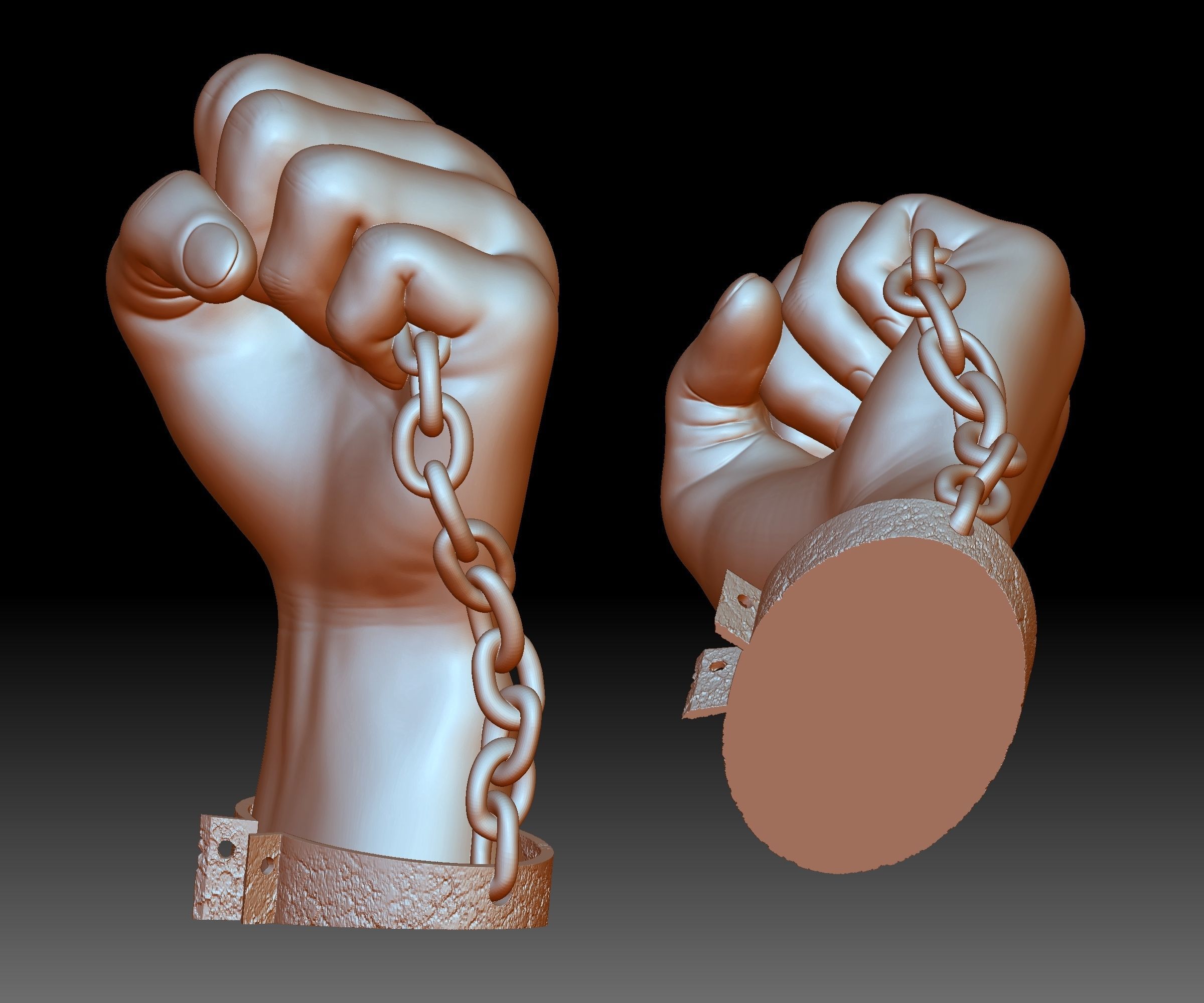 Black lives matter fist sign hand sign logo emblem 3D printable 3D print model_7
